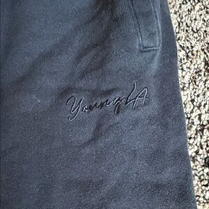 YoungLA black wide leg sweats